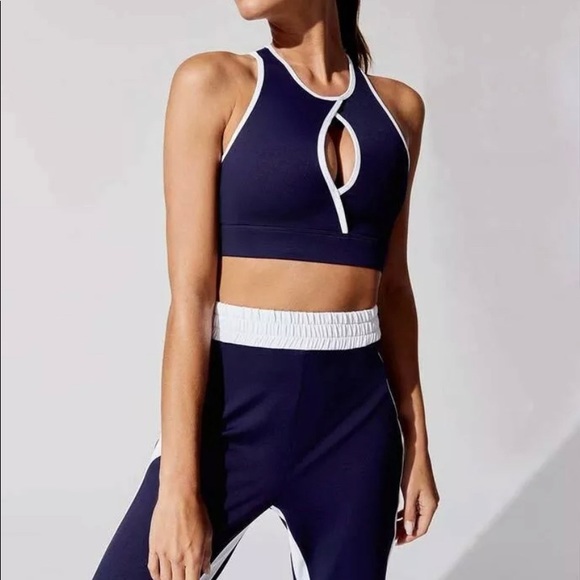 NWT Carbon38 Sports Bra  Keyhole Bra Navy Blue Size L - Picture 5 of 9